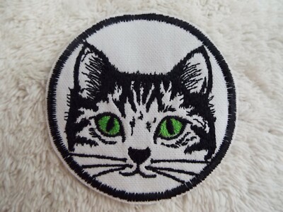 Cat Face 3-3/8'' Embroidery Iron-on Patch (E40)