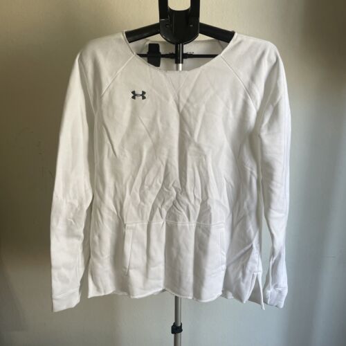 Women’s Under Armour Hustle Sweatshirt Size L Loose Fleece With Pockets Coldgear