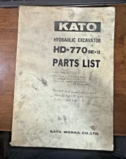 KATO HYDRAULIC EXCAVATOR HD-770SE II  PARTS LIST OEM FACTORY ORIGINAL - USED