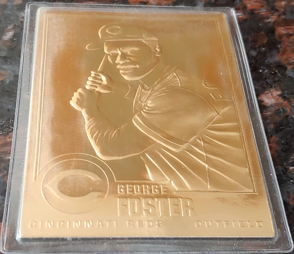 1996 George Foster 22kt Gold Danbury Mint MLBPA Card #45 MLB Cincinnati Reds HOF - Image 3 of 4