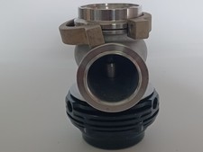 Colector de escape turbo 38 mm válvula de tubo de descarga externa banda en V Wastegate (negro)