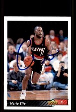 Signed Basketball Card Auto Mario Elie 1992-93 Upper Deck #346 Trail Blazers