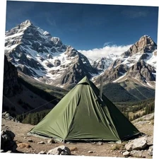 Camping Hot Tent with Wood Stove Jack Winter Teepee 2 Person Outer+ Inner Tent