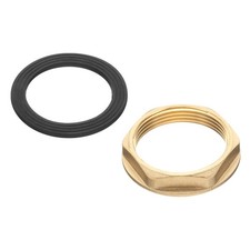 Brass Lock Nuts Pipe Fitting, G1-1/2"-11 Female Hex Locknut Flange Single Hole