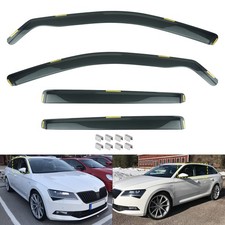 4pcs Set Tinted Wind Deflectors Sun Visors For Skoda Superb MK3 5 Door 2015-2023