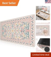 Pink Floral Desk Mat, Desk Pad, XXL Large Mouse Pad, Anti-Slip Big Mousepad w...