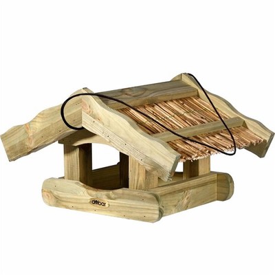 Dobar Vogelfutterhaus  Saksun  mit Schilfdach hängend Futterhaus für Vögel