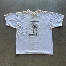 Vintage 90s Old Navy Boxing Shirt Size Large White Retro Americana USA Made