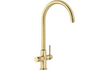 Abode Prothia Swan 3 In 1 Boiling Water Tap Monobloc Brushed Brass PT1133