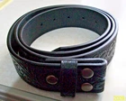 leather embossed Unsex Press Stud Belt Snap On in Black Fit Your Own Buckle