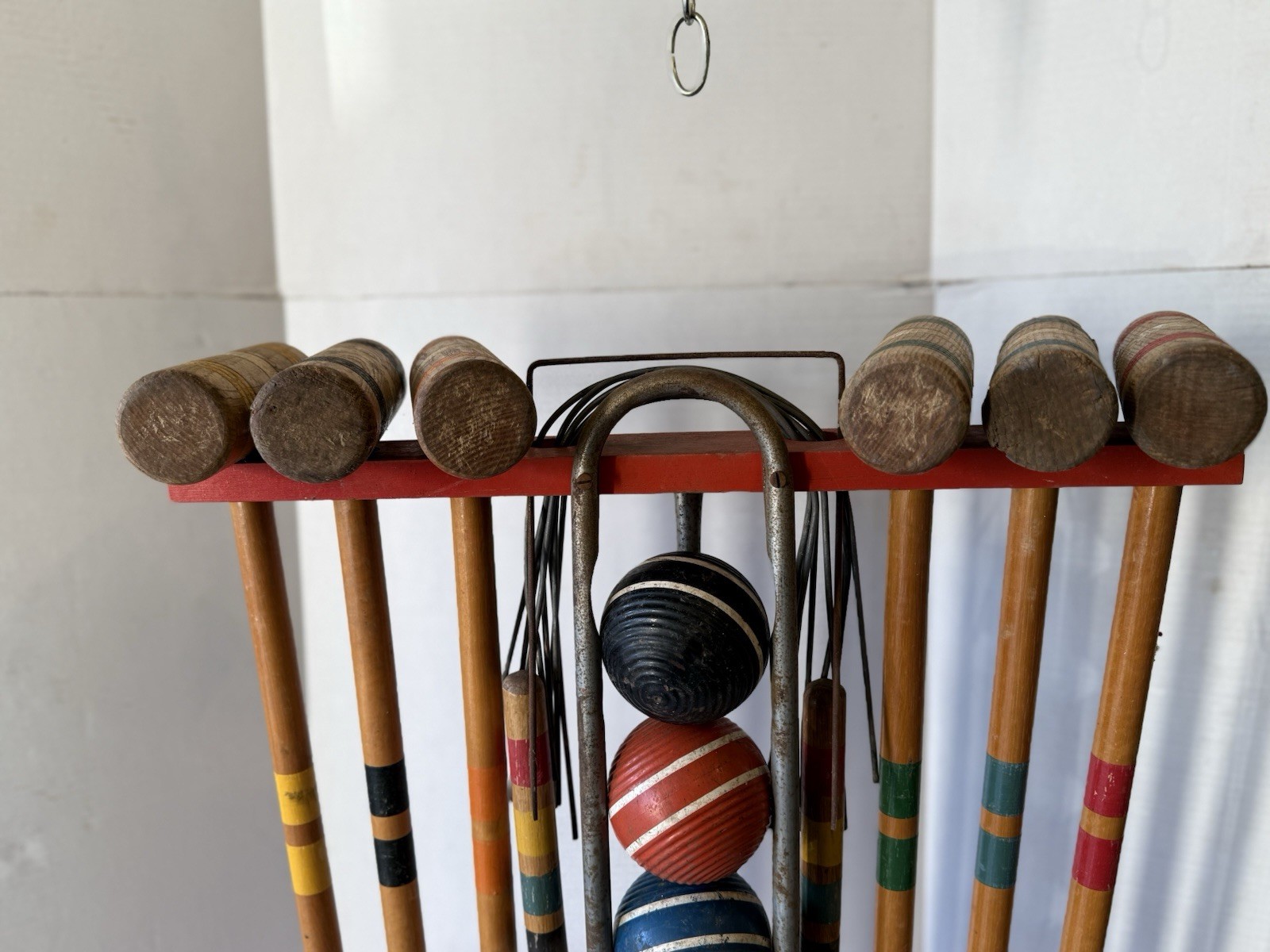 Vintage Croquet Set With Stand