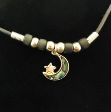 Moon Charm Necklace Lanyard Clasp 18 in