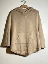 Polo Jeans Co Ralph Lauren Beige Wool Pullover Hooded Sweater Poncho 1 Size