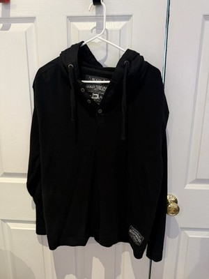 Broken Threads Black Hooded Shirt Mens Size XL