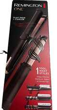 Remington ONE 1 1/4" Ceramic Flat Iron Curler, Dual Heat, 450 F, Black
