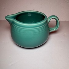 Vintage Fiesta Turquoise Creamer Impressed Backstamp Logo USA Made Mini 2"