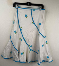Georgiou Women's Cottage Core Fairy 90's Y2K Boho Floral Skirt White Size M