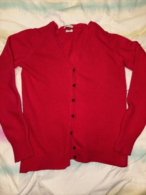 Stile BENETTON Wool Hot Pink Cardigan 1990s vintage style merino soft Y2K colour