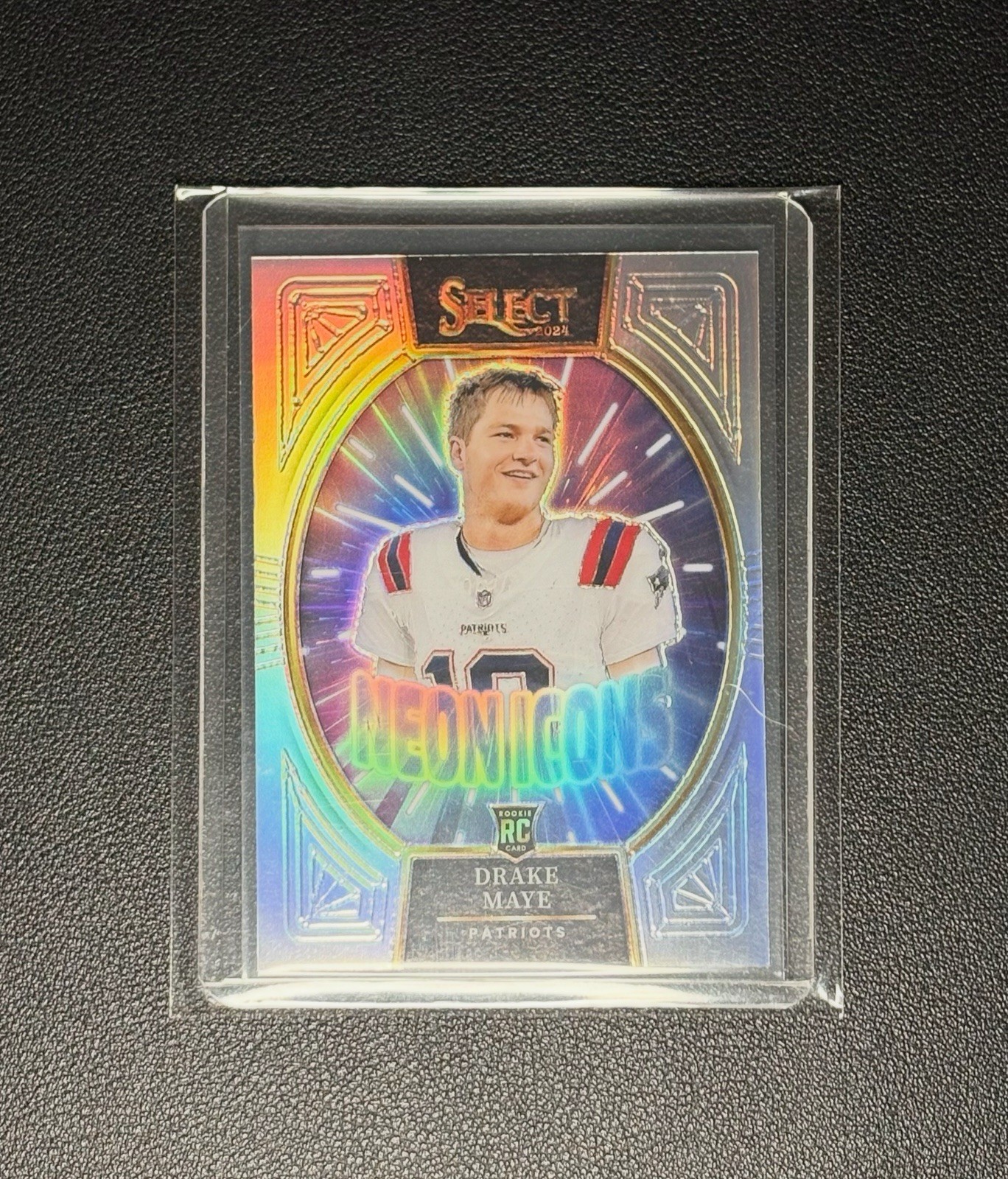 2024 Panini Select - Neon Icons Drake Maye #15 Silver Prizm (RC)