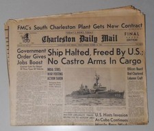1962 Charleston (WV) Daily Mail Cuban Missile Crisis Newspaper Section - REDUCED