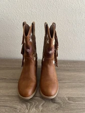 Rollda Cowgirl Boots 3 Brown Floral Western Rodeo Pull On