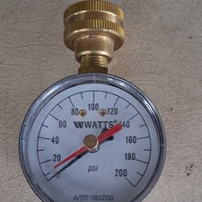 Watts Air Pressure Gauge 0-200 psi Bottom Mount Pressure Gauge