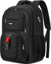 Black Backpack for Men Women, School Backpack for Boys Teens, 15.6 Inch Laptop B