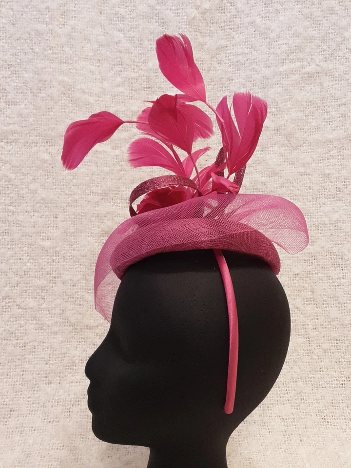 Fascinator Bright Raspberry Pink. Headband Style.Special Occasion Wedding Races - Image 4 of 4