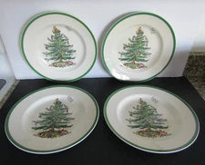 Spode Christmas Tree Dinner Plates Set of 4 Made in England MORE AVAILABLE Vtg
