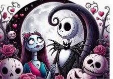 Diamond Art Kit Nightmare Before Christmas Jack And Sally 30cm X 30cm