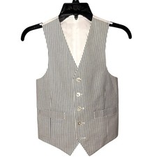 NWT Lauren Ralph Lauren Boys Seersucker Blue  White Stripe Vest Classic