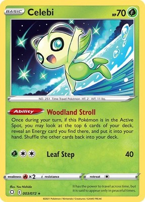 Celebi Reverse Holo Rare Shining Fates 003/072 NM