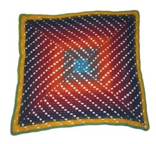 Handmade Crochet Baby Afghan Blanket Granny Square Multicolor New