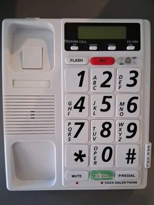 Future Call FC-1204 Amplified Voice Dialer Phone - White
