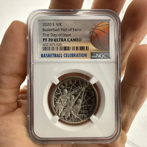 2020 P Basketball Hall of Fame Commem Silver Dollar NGC PF 70 Ultra Cameo