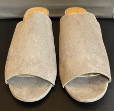 Women’s Christian Siriano Payless Gray Faux Suede Mule Block Heel Shoes SZ 9 
