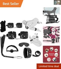 Complete 7-Pc Bondage Kit with Cuffs, Gag, and Flogger - Perfect for Couples