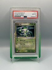 2005 POKEMON EX UNSEEN FORCES #117 CELEBI EX-HOLO PSA 8 *with guard* HEAD SWIRL!