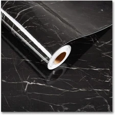 15pcs Black PVC Self-Adhesive Floor Tiles - For Home/Bathroom