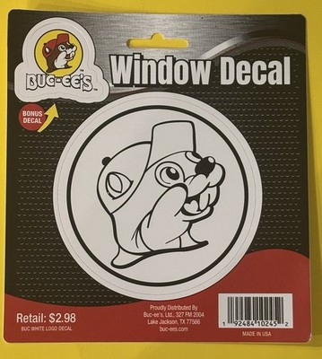Buc-ee's Car Decal Window Decal Bucees White Sticker Plus One Free sticker