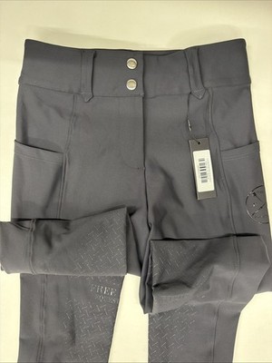 Free Ride Equestrian Lux Zip Breeches | Charcoal Regular Size Small
