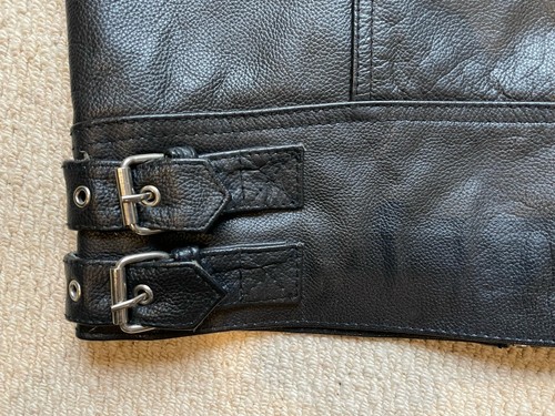 BLACK LEATHER WAISTCOAT VEST Small 36-38" chest BLUF Gay Fetish - Picture 5 of 5