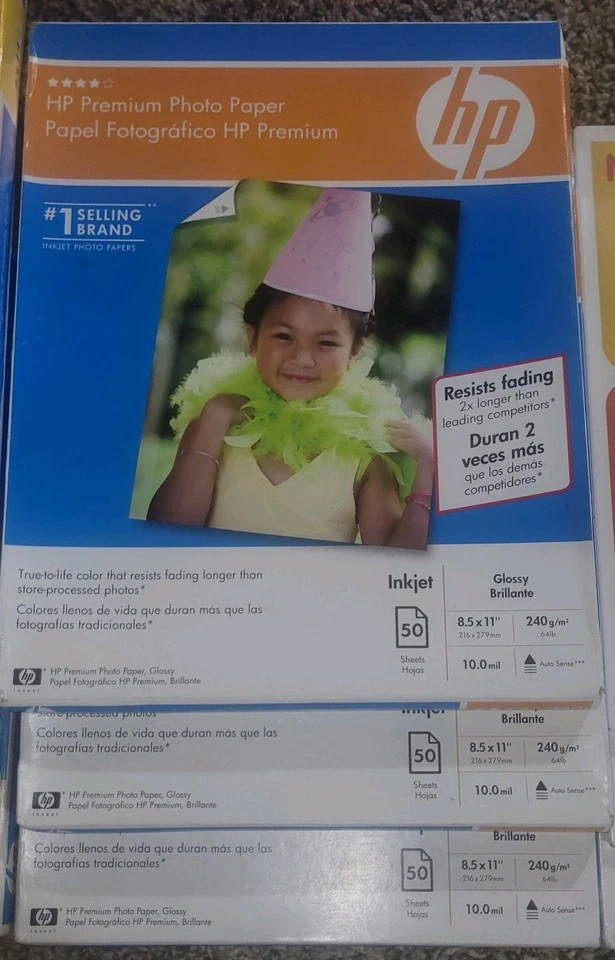 HP Advanced Inkjet Photo Printer Paper Glossy [50/100] Sht Packs 8.5"x11" SEALED - Image 2 of 4