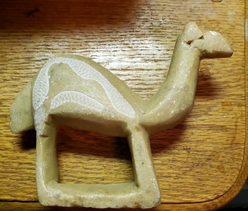 Vintage Stone 5.5" X 4.5" X 1.5" Camel Figure Hand Carved Art Sculpture ISRAEL - Picture 11 of 20