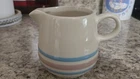 McCoy Pottery 7020 * Pink and Blue Stripe * Creamer Sauce USA Farmhouse Country