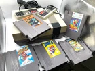 Vintage Nintendo NES console, Hand controls & 5 games