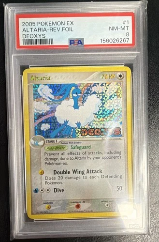Altaria 1/107 Deoxys Reverse Holo 2005 Pokemon EX PSA 8 Possible Resub?