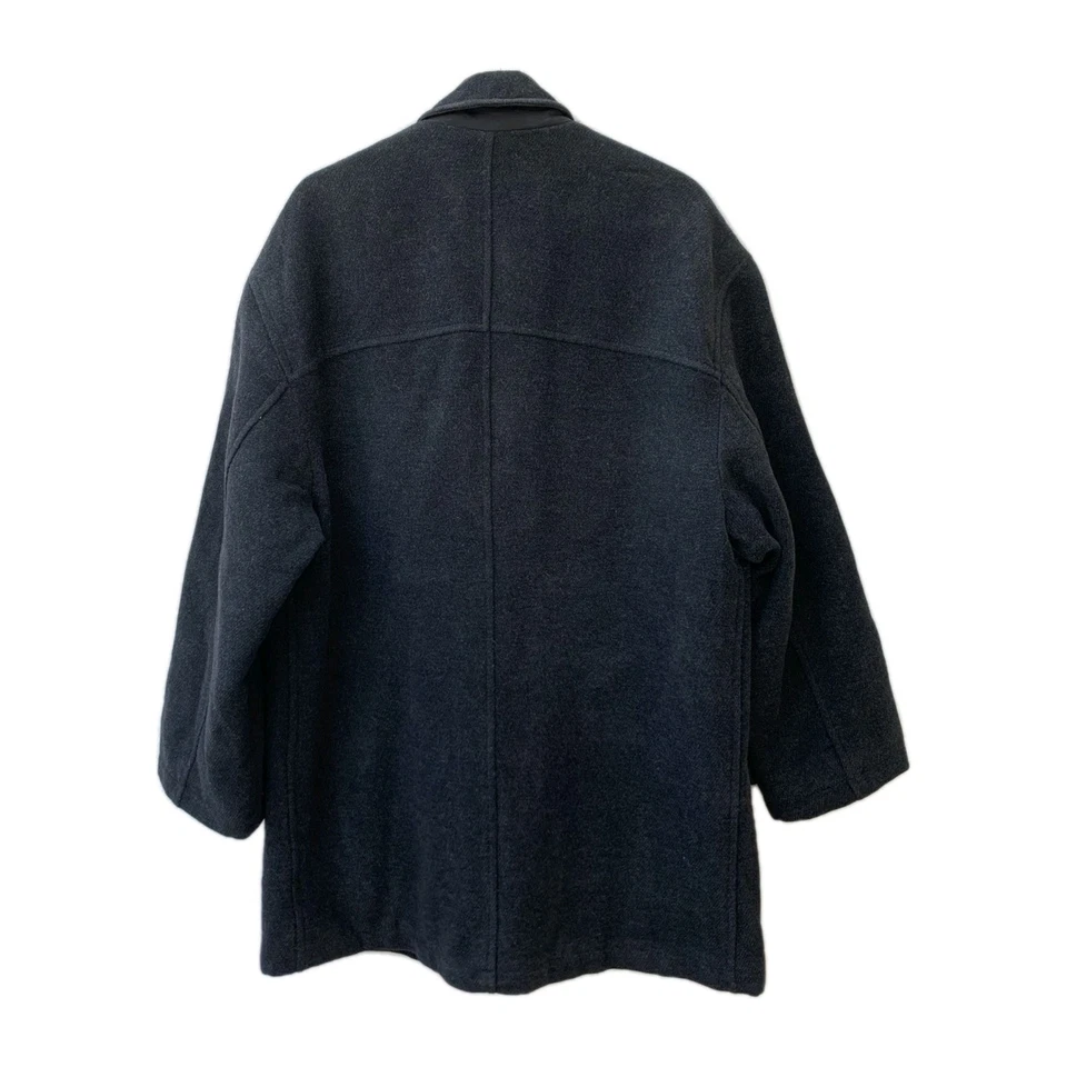 Abrigo Canali Talla 54IT (XL) Lana Negro Hecho en Italia Chaqueta de Invierno de Lujo #Z38 Foto 3 de 4