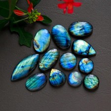 12 Pcs 206Cts Natural Labradorite Loose Cabochon Gemstone 15x15-40x16mm R-12910