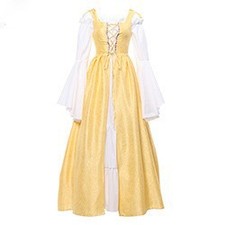Medieval Renaissance Dress Women Costume Peasant Gown LARP Cosplay